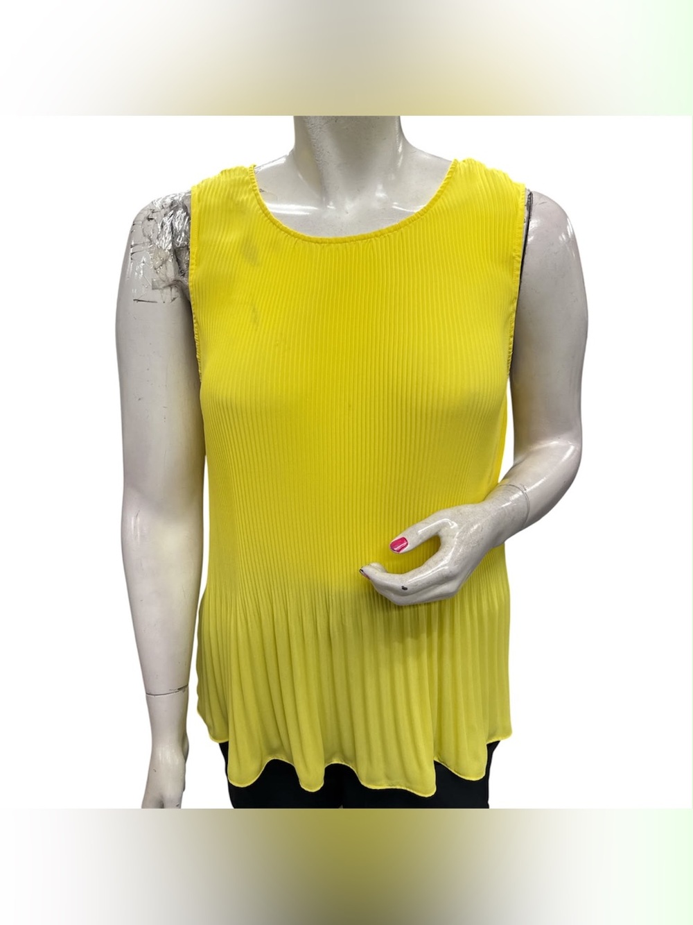 Addition Elle NWT Bright Yellow Sleeveless Pleated Tank Size 3X